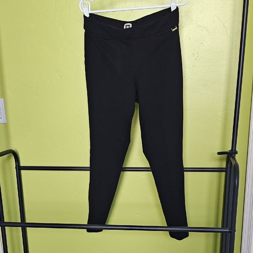 Anne Klein Black Leggings with Logo Patch